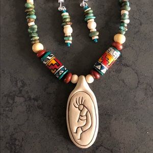 Kokopeli and turquoise necklace
